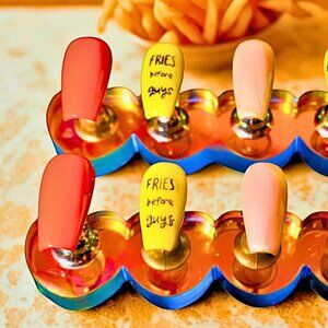 Fries Before Guys – Medium Coffin Press on Nails 🍟❤️